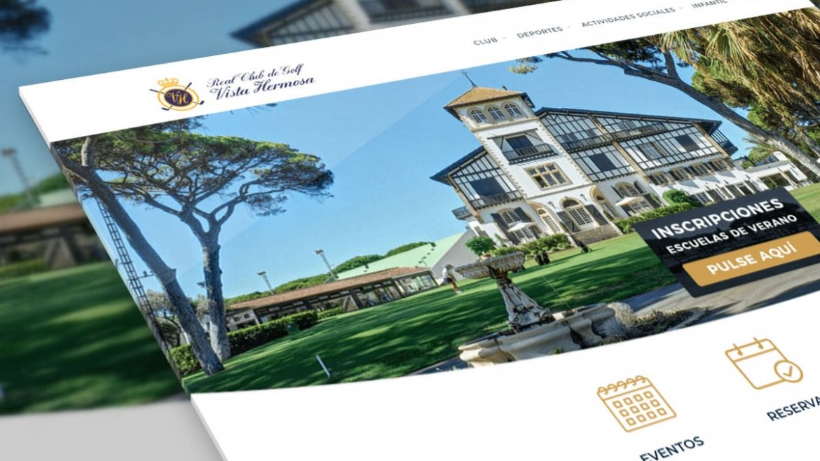 mockup del diseño web real club de golf de vista hermosa